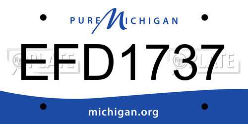 EFD1737 Michigan License Plate