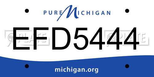 EFD5444 Michigan License Plate