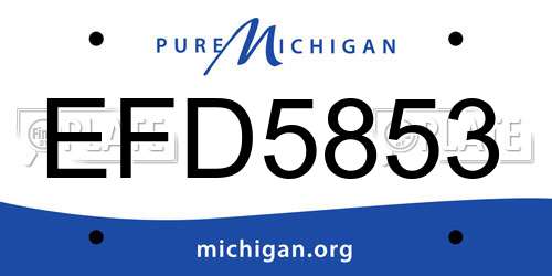 EFD5853 Michigan License Plate