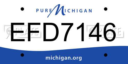 EFD7146 Michigan License Plate