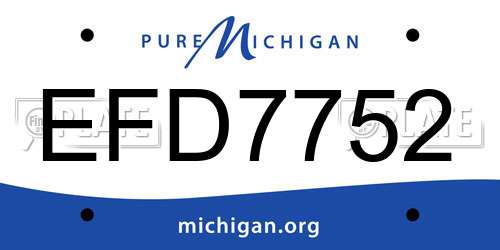 EFD7752 Michigan License Plate