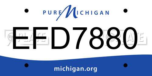 EFD7880 Michigan License Plate