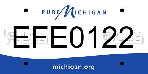 EFE0122 Michigan License Plate