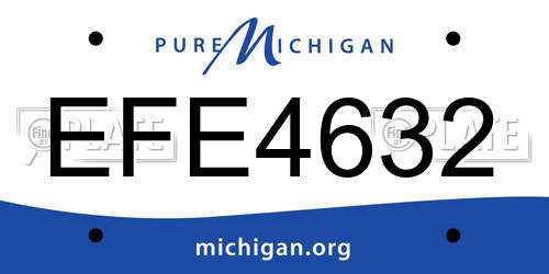 EFE4632 Michigan License Plate