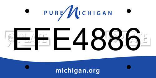 EFE4886 Michigan License Plate