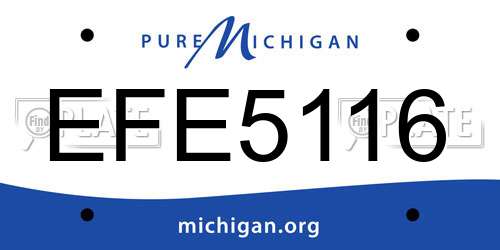 EFE5116 Michigan License Plate