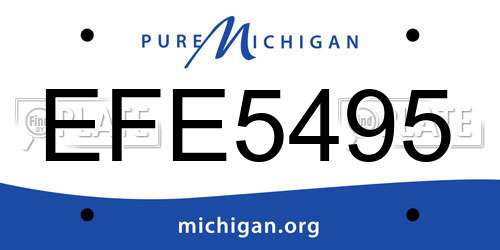EFE5495 Michigan License Plate