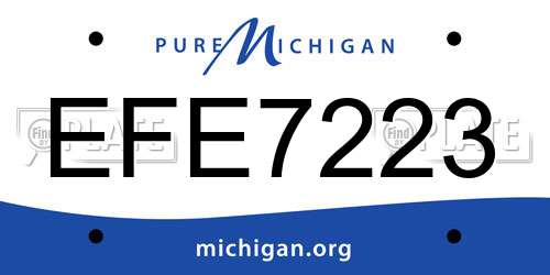 EFE7223 Michigan License Plate