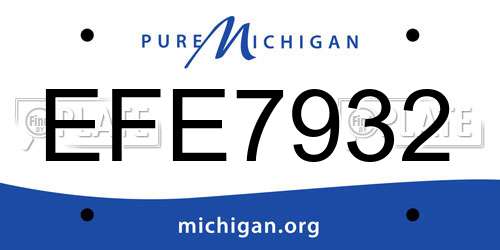EFE7932 Michigan License Plate