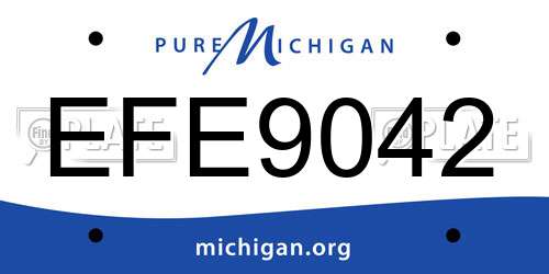 EFE9042 Michigan License Plate