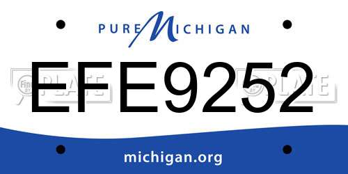EFE9252 Michigan License Plate