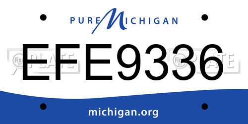 EFE9336 Michigan License Plate