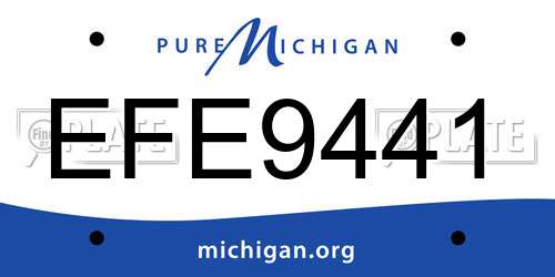 EFE9441 Michigan License Plate