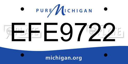EFE9722 Michigan License Plate