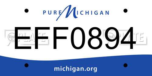 EFF0894 Michigan License Plate