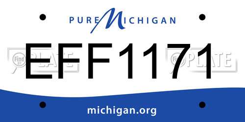 EFF1171 Michigan License Plate
