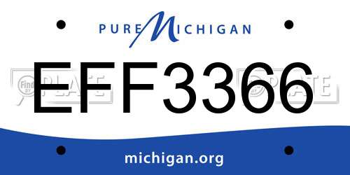 EFF3366 Michigan License Plate