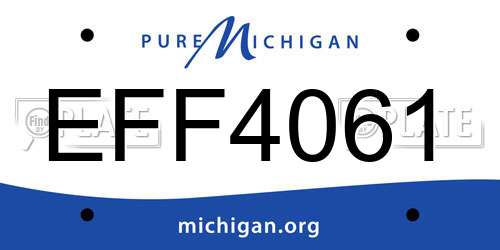 EFF4061 Michigan License Plate