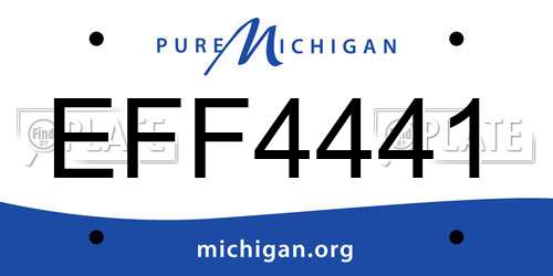EFF4441 Michigan License Plate