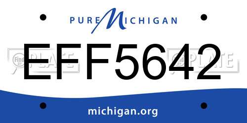 EFF5642 Michigan License Plate