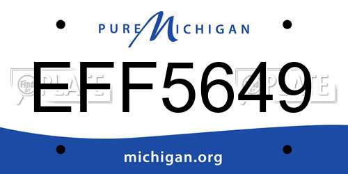 EFF5649 Michigan License Plate
