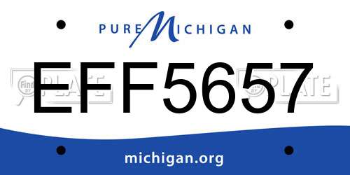 EFF5657 Michigan License Plate
