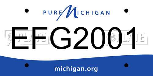 EFG2001 Michigan License Plate