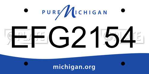 EFG2154 Michigan License Plate