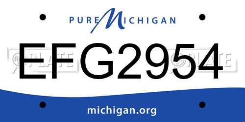 EFG2954 Michigan License Plate