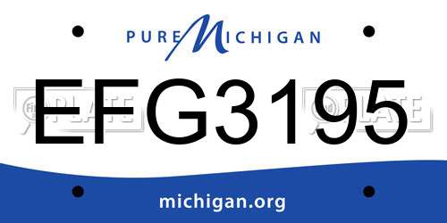 EFG3195 Michigan License Plate