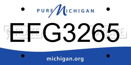 EFG3265 Michigan License Plate