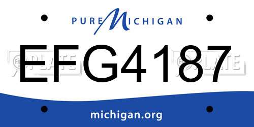EFG4187 Michigan License Plate