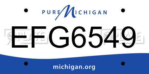 EFG6549 Michigan License Plate