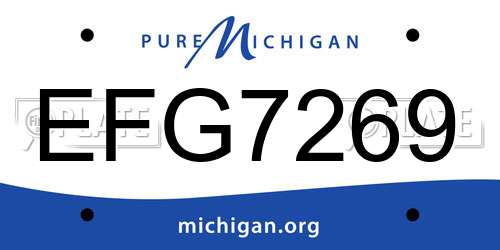 EFG7269 Michigan License Plate