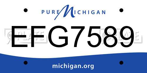 EFG7589 Michigan License Plate