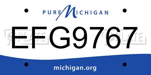 EFG9767 Michigan License Plate