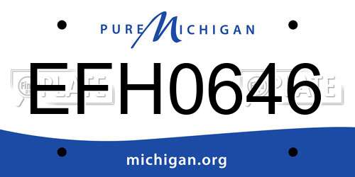 EFH0646 Michigan License Plate