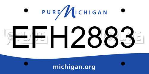 EFH2883 Michigan License Plate
