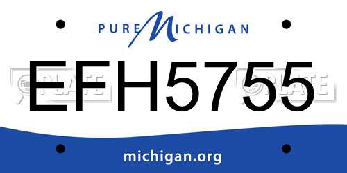 EFH5755 Michigan License Plate