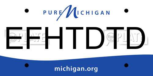 EFHTDTD Michigan License Plate