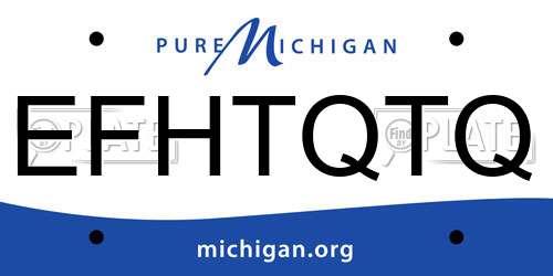 EFHTQTQ Michigan License Plate