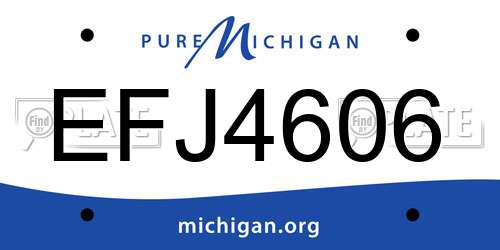 EFJ4606 Michigan License Plate