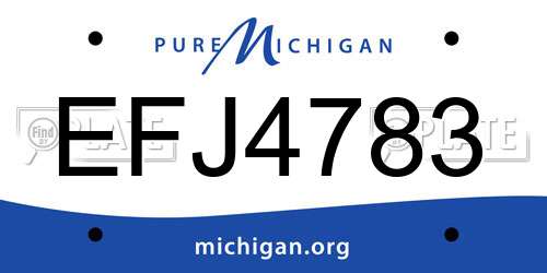 EFJ4783 Michigan License Plate