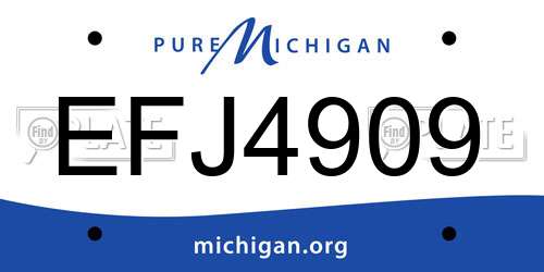 EFJ4909 Michigan License Plate