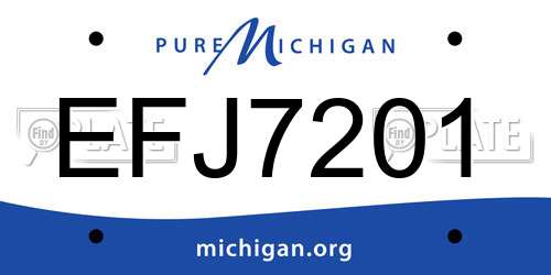 EFJ7201 Michigan License Plate
