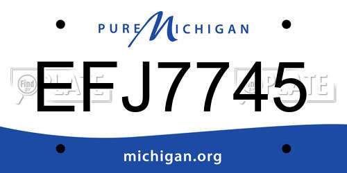 EFJ7745 Michigan License Plate