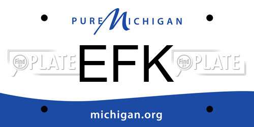 EFK Michigan License Plate