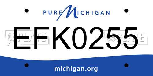 EFK0255 Michigan License Plate