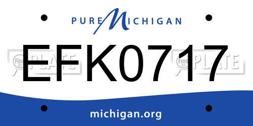 EFK0717 Michigan License Plate