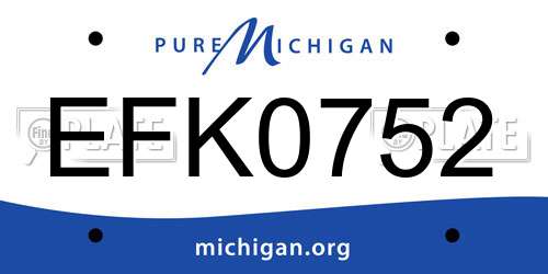 EFK0752 Michigan License Plate